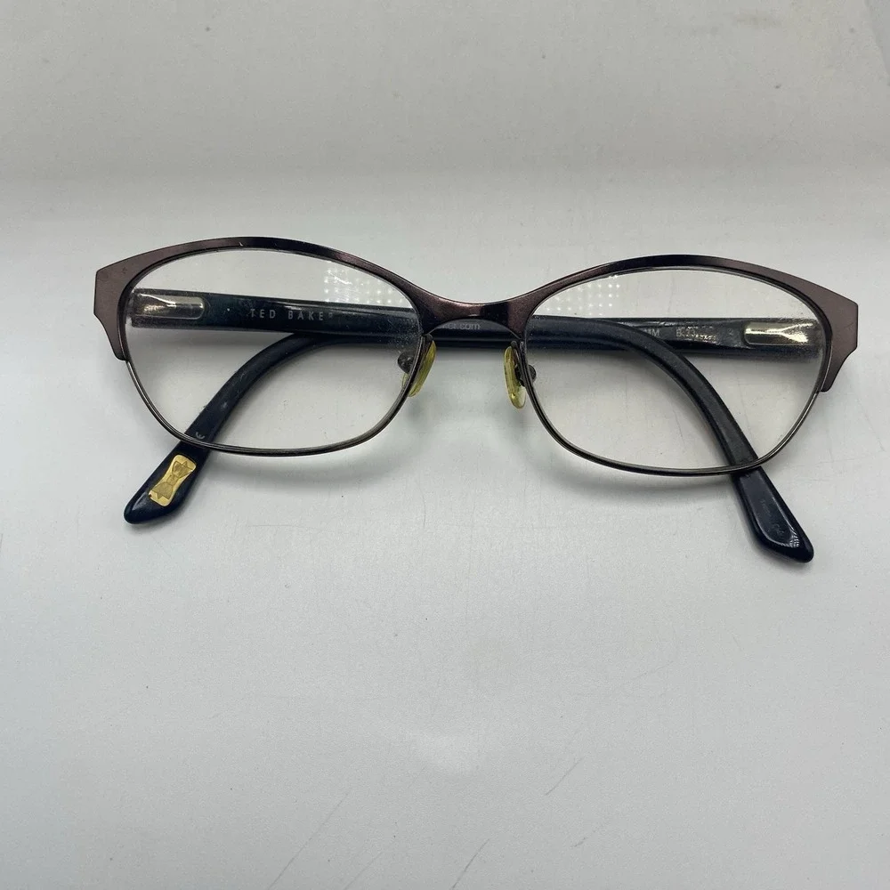 Ted Baker Eyeglasses Women FRAME ONLY B240 51-15-135 Gray Floral Red 540